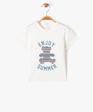 Tee-shirt à manches courtes avec inscription bébé garçon - LuluCastagnette vue1 - LULUCASTAGNETTE - GEMO