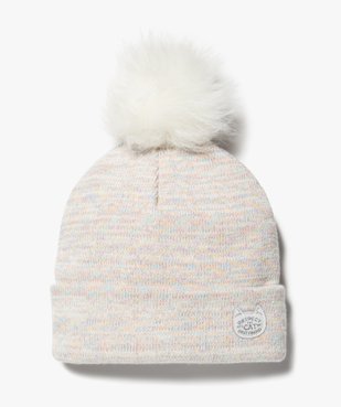 Bonnet fille pailleté à gros pompon en fourrure imitation vue1 - GEMO (ENFANT) - GEMO