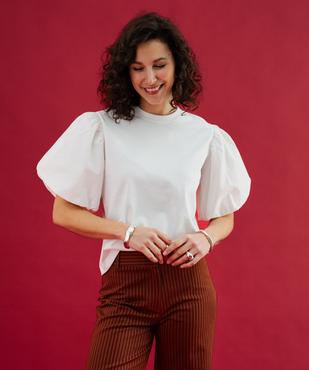 Tee-shirt à manches bouffantes femme vue1 - GEMO(FEMME PAP) - GEMO