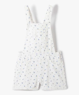 Salopette fille courte à motifs fleuris vue2 - GEMO 4G FILLE - GEMO