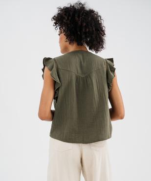 Blouse manches courtes en gaze de coton femme vue3 - GEMO(FEMME PAP) - GEMO