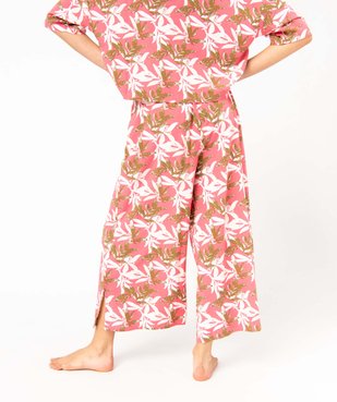 Pantalon de pyjama fluide imprimé femme vue3 - GEMO 4G FEMME - GEMO