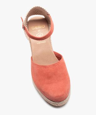 Sandales femme compensées dessus cuir uni vue5 - GEMO(URBAIN) - GEMO