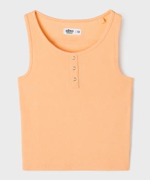 Débardeur en maille côtelée extensible fille  vue1 - GEMO 4G FILLE - GEMO