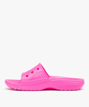 Claquettes femme unies à bride large perforée - Crocs vue3 - CROCS - GEMO