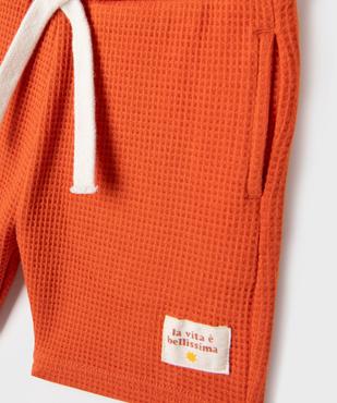 Short en maille nid d’abeille bébé garçon vue2 - GEMO(BEBE DEBT) - GEMO