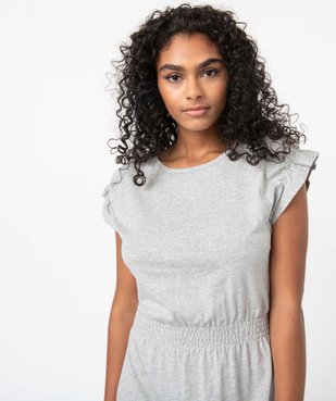 Robe femme longue avec épaules froncées vue2 - GEMO(FEMME PAP) - GEMO