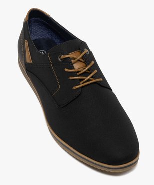 Derbies en toile texturée et détails contrastants homme  vue6 - MARIO BALDANO - GEMO