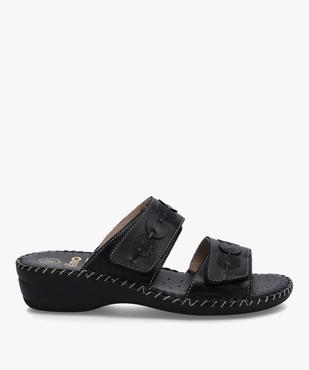 Mules femme confort dessus brides fantaisie en cuir vue1 - GEMO (CONFORT) - GEMO