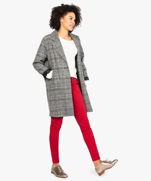 Pantalon femme en toile coupe slim avec ceinture fine vue5 - FOLLOW ME - GEMO