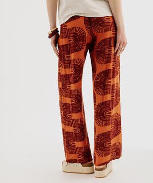 Pantalon large en viscose froissée femme vue4 - GEMO 4G FEMME - GEMO