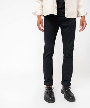 Pantalon homme slim uni en coton stretch vue5 - GEMO (HOMME) - GEMO