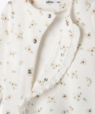 Ensemble 3 pièces bébé fille pyjama + body manches longues + bavoir vue6 - GEMO(BB COUCHE) - GEMO