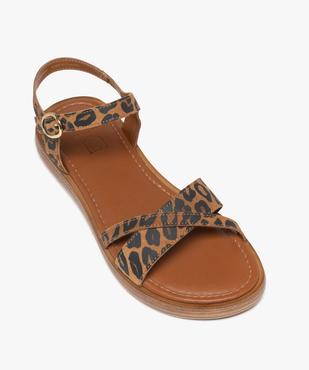 Sandales en cuir imprimé léopard femme - Tanéo vue5 - TANEO - GEMO