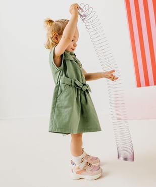 Robe chemise à manches courtes en toile de coton bébé fille vue4 - GEMO 4G BEBE - GEMO