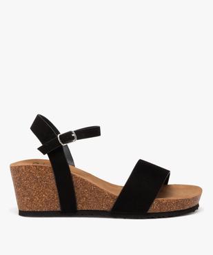 Sandales femme à talon compensé avec brides unies vue2 - GEMO(URBAIN) - GEMO