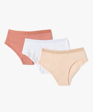 Shorties unis avec ceinture satinée fille (lot de 3) vue1 - GEMO 4G FILLE - GEMO