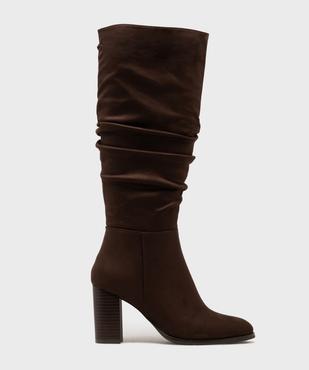Bottes en suédine avec tige drapée femme - Follow Me vue1 - FOLLOW ME - GEMO
