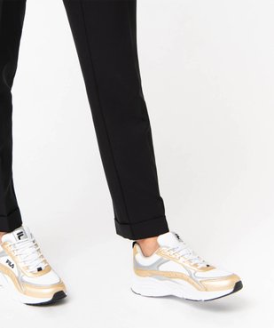 Baskets femmes à lacets avec contrastes métallisés - Fila vue1 - FILA - GEMO