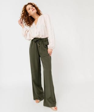 Pantalon large en Lyocell femme vue5 - GEMO 4G FEMME - GEMO