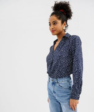 Chemise à manches longues motif pois femme vue1 - GEMO(FEMME PAP) - GEMO