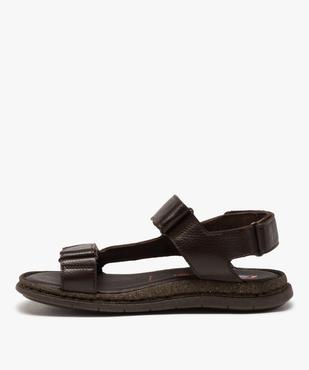 Sandales homme confort à brides scratch en cuir vue3 - ZEN AIR - GEMO