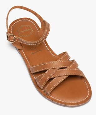 Sandales femme plates à brides unies en cuir - Tanéo vue5 - TANEO - GEMO