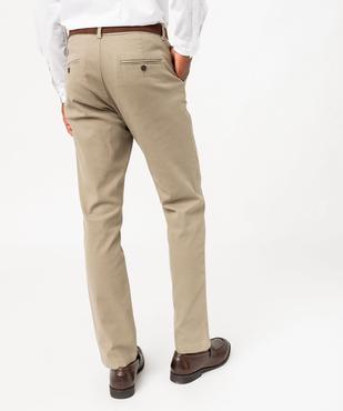 Pantalon chino coupe slim en coton stretch piqué avec ceinture homme vue3 - GEMO (HOMME) - GEMO