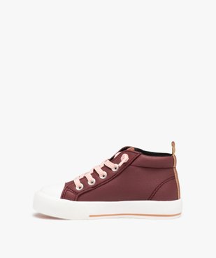 Baskets fille montantes déperlantes pailletée à lacets élastiques  vue3 - GEMO (ENFANT) - GEMO