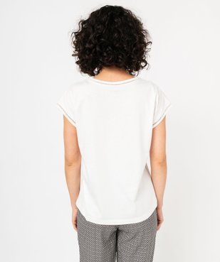 Tee-shirt à manches courtes avec finitions scintillantes femme vue3 - GEMO 4G FEMME - GEMO