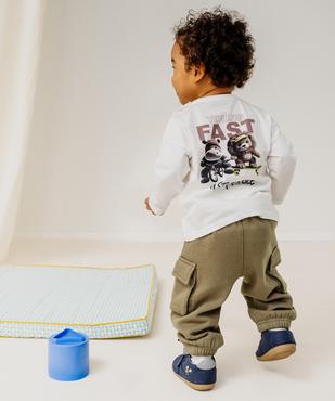 Tee-shirt manches longues imprimé devant et dos bébé garçon vue4 - GEMO 4G BEBE - GEMO