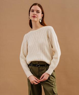 Gilet en maille ajourée à col V femme vue4 - GEMO(FEMME PAP) - GEMO