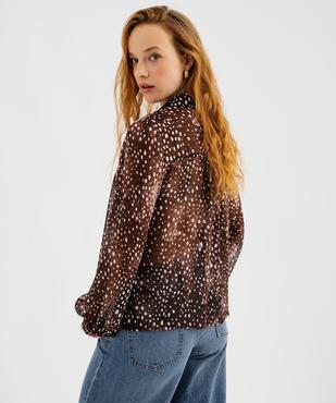 Chemise col chemise imprimée femme vue3 - GEMO 4G FEMME - GEMO