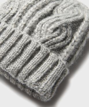 Bonnet en laine à torsades et revers fille vue2 - GEMO (ENFANT) - GEMO