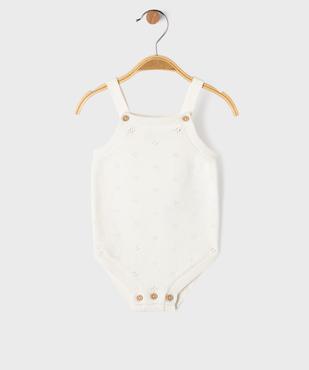 Combishort à bretelles en maille de coton tricoté bébé vue1 - GEMO 4G BEBE - GEMO