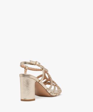 Sandales à talon avec brides tressées femme vue4 - FOLLOW ME - GEMO