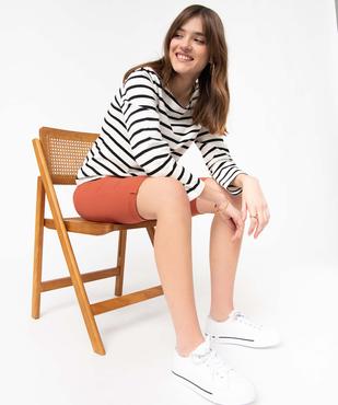 Bermuda slim en coton extensible femme vue5 - GEMO 4G FEMME - GEMO