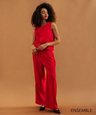 Ensemble top sans manches et pantalon fluide femme - GEMO