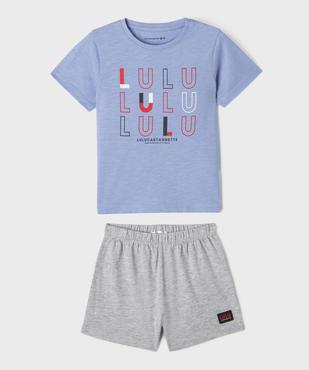 Pyjashort avec inscriptions tricolores garçon - LuluCastagnette vue1 - LULU CASTAGNETTE GEMO FOR GOOD - GEMO