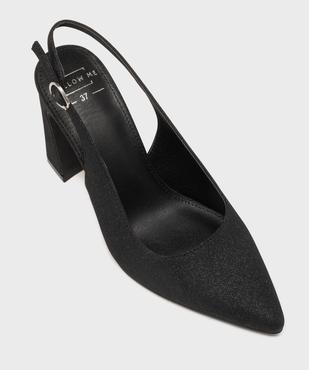 Escarpins slingback à talon haut en matière pailletée femme - Follow Me vue5 - FOLLOW ME - GEMO