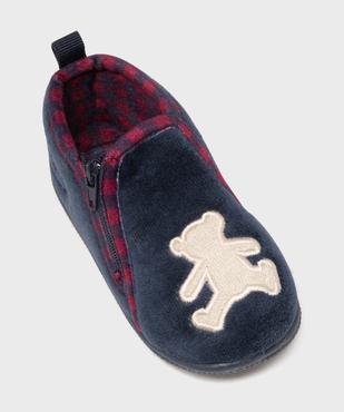 Chaussons montants zippés en velours bébé garçon - LuluCastagnette vue5 - LULUCASTAGNETTE - GEMO
