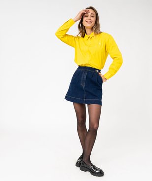 Jupe en jean courte coupe évasée femme - LuluCastagnette vue5 - LULU CASTAGNETT - GEMO