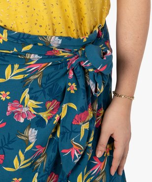 Jupe femme grande taille portefeuille à motifs fleuris vue2 - GEMO (G TAILLE) - GEMO