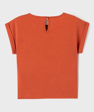 Tee-shirt manches courtes avec détails brodés fille vue3 - GEMO 4G FILLE - GEMO