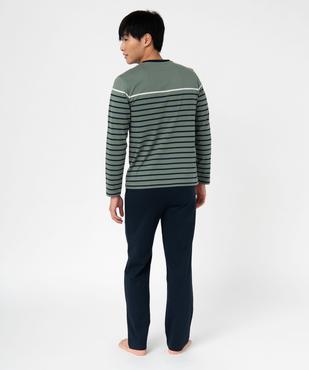 Pyjama à manches longues et pantalon large homme vue3 - GEMO 4G HOMME - GEMO