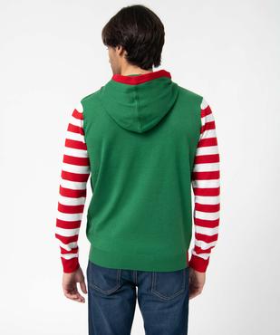 Pull de Noël homme à capuche vue3 - GEMO (HOMME) - GEMO