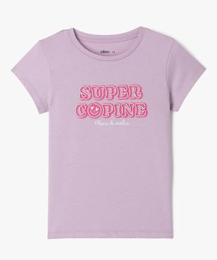 Tee-shirt à manches courtes avec motifs girly fille vue1 - GEMO (ENFANT) - GEMO