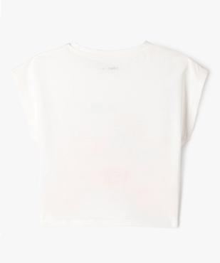 Tee-shirt à manches courtes coupe courte fille vue3 - GEMO (ENFANT) - GEMO
