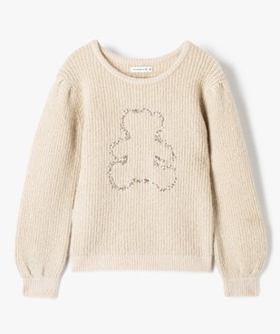 Pull fille en grosse maille pailletée - LuluCastagnette vue2 - LULUCASTAGNETTE - GEMO