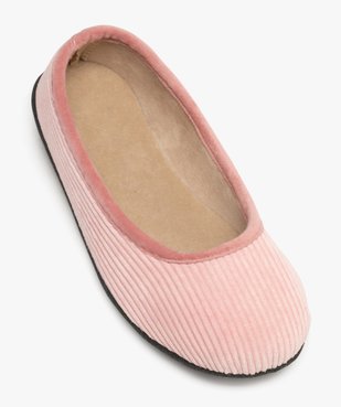 Chaussons ballerines en velours côtelé femme vue5 - G'FLEX - GEMO